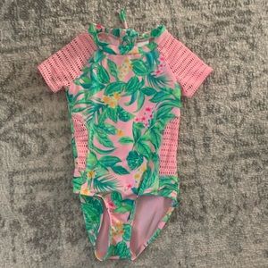 Cat and jack girls size 6 mesh one piece bathing suit